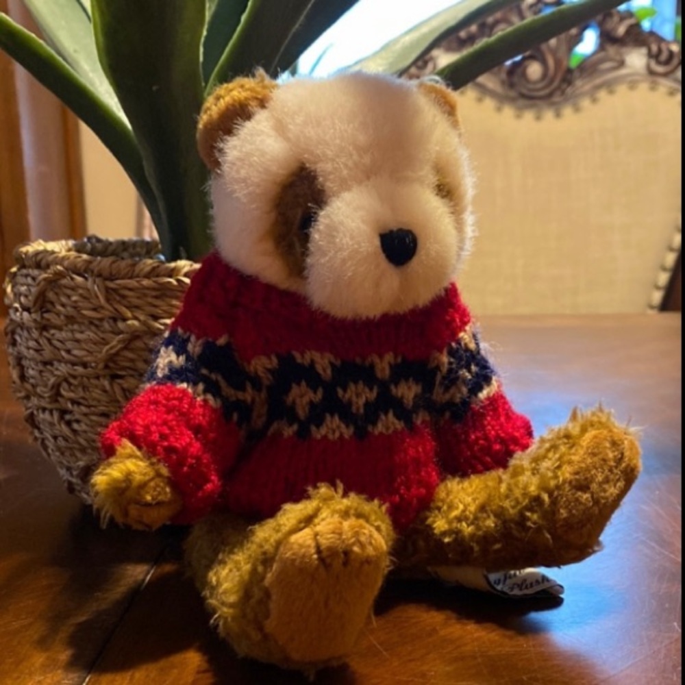 Cozy Red and Brown Stuffed Bear